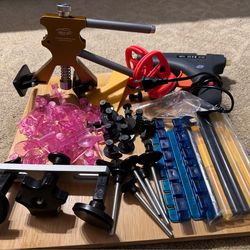 Gliston Auto Dent Puller Kit - Adjustable Golden Dent Remover Tools Paintless Dent Repair Kit Dent Lifter Puller for Car Large & Small Ding Hail Dent 