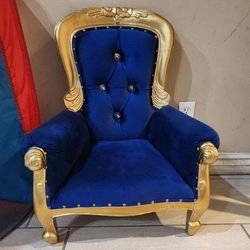 Blue & Gold Toddler Throne Party Chair