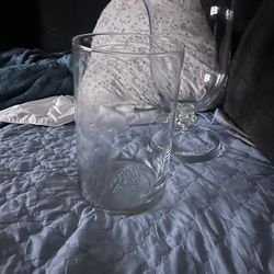 2 Glass Vases 