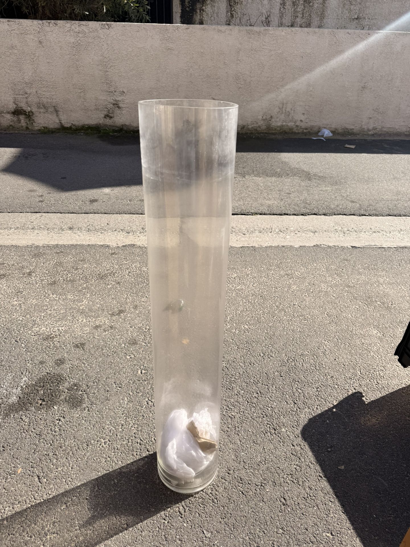 Extra-Tall Clear Glass Floor Vases (Set of 2)
