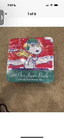 Peanuts Snoopy Flying Ace Tin Everhart Puzzle 550 pc. #2 NEW Sealed