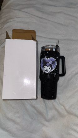 Kuromi Rhinestone Tumbler with Handle and Straw