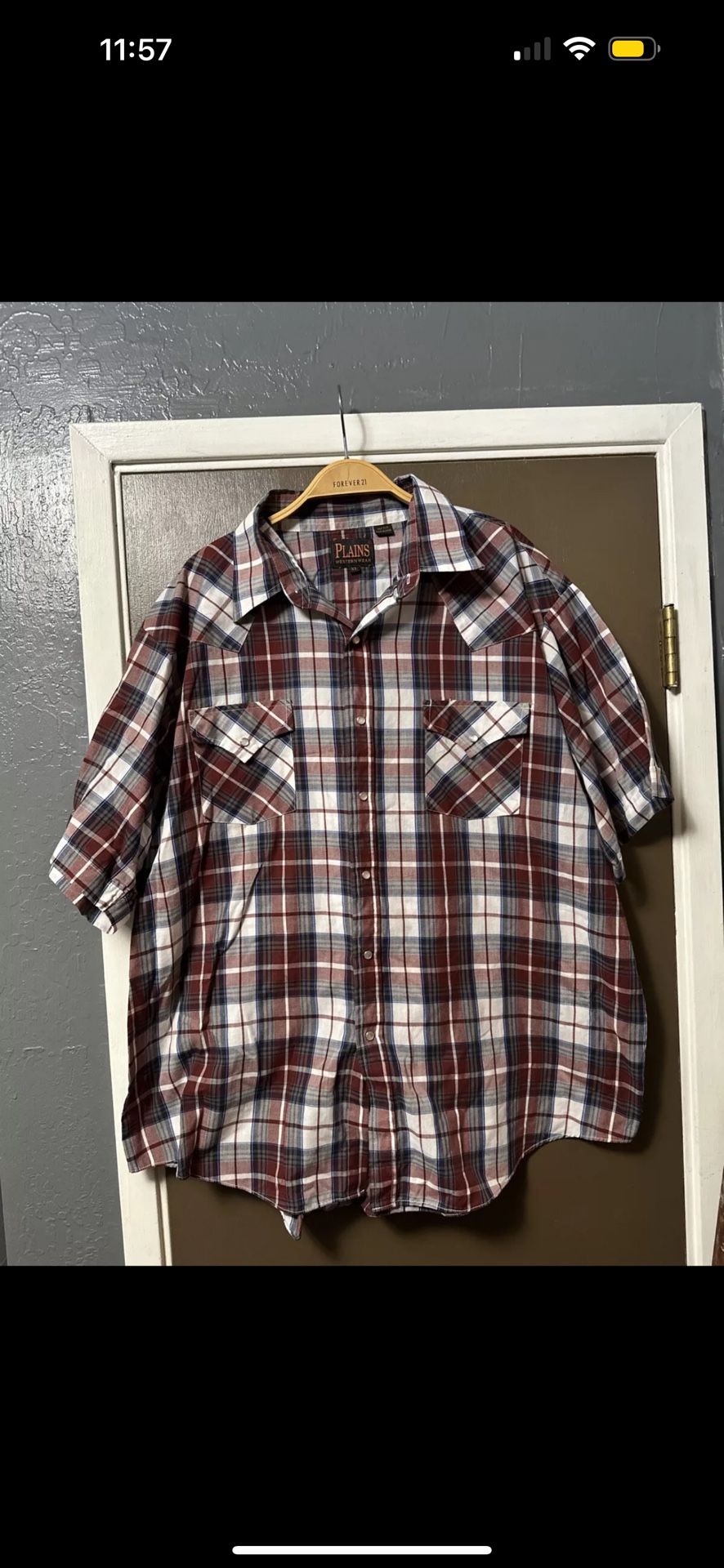 New Plains Western Wear Button Down Short Sleeve Shirt