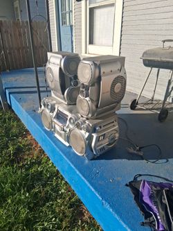 JVC Boombox Stereo System with Speakers
