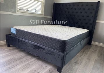 Ck Black Chanelle Bed With Ortho Mattress Included 