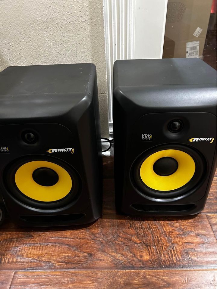 KRK RP8 Rokit 8 Gen 4 Powered Studio Monitor Amp Pair