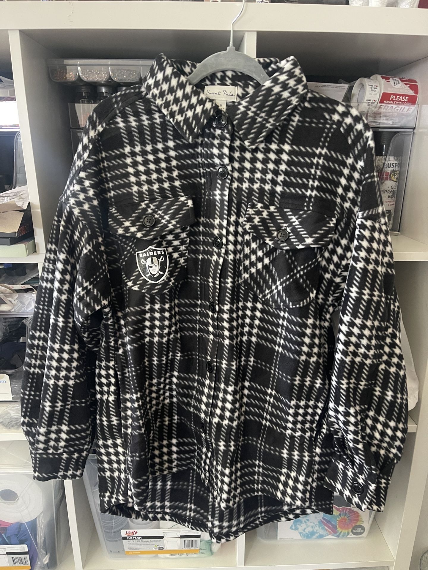 NEW - Custom Raiders Plaid Sweater