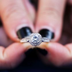 "Dainty Diamond Flower Full Carved Silver Vintage Rings for Women, VP1605