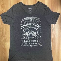 T-shirt Johnny Cash. short sleeve Tee.  Men’s size large, fits like a medium. Dark gray.