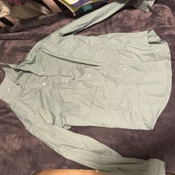 Green But town Down Shirt 