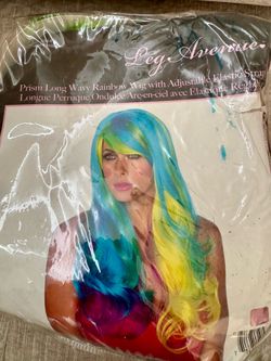 Wig. Long Wavy Rainbow Wig