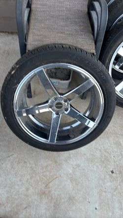 20" Chrome 5-Spoke Wheels with Tires