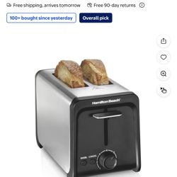 Hamilton Beach 2 Slice Toaster with Wide Slots, Bagel Function, Toast Boost, Stainless Steel