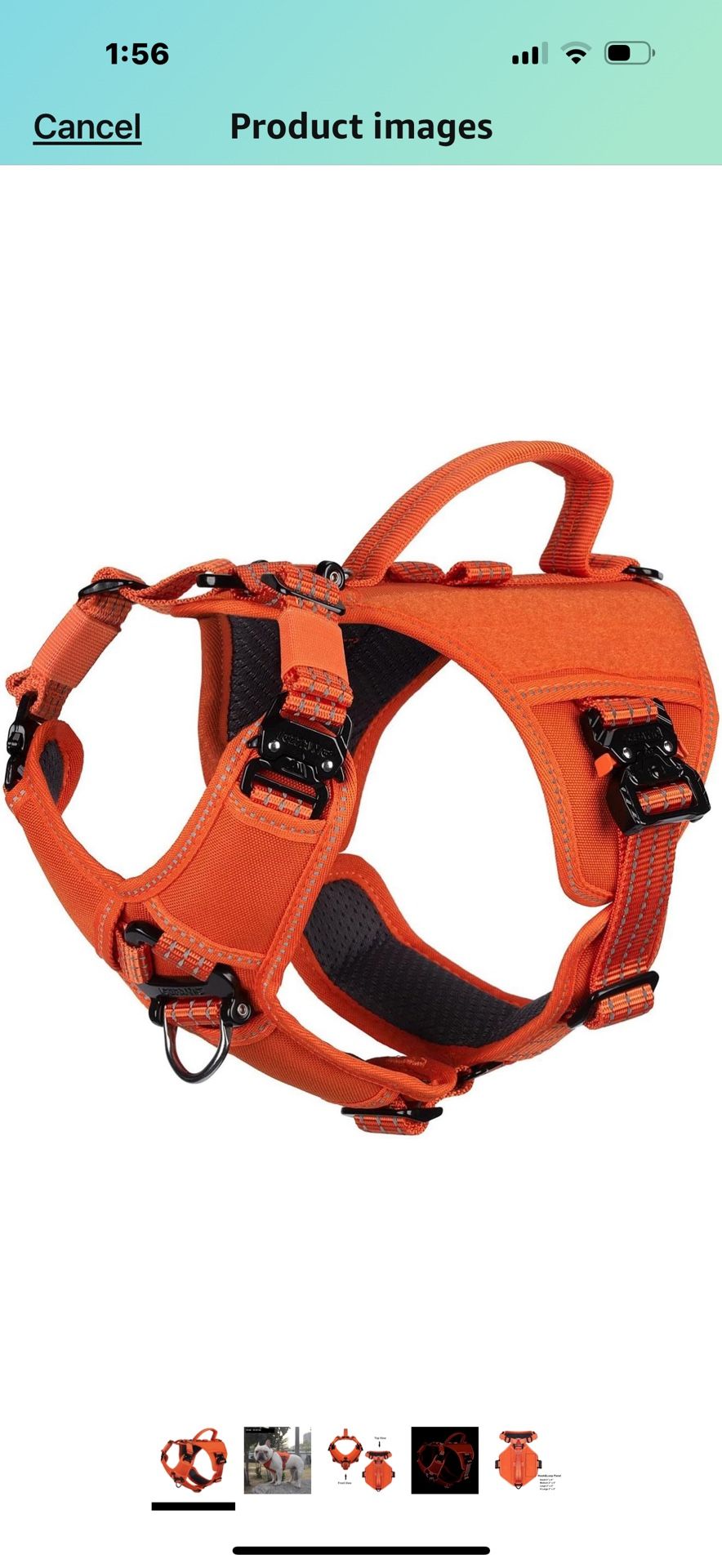 Dog Harness- XL orange color, 2 large black color. $20 Each