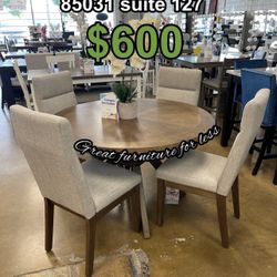 5 PCs Dining Table Set Color Camel Brand New