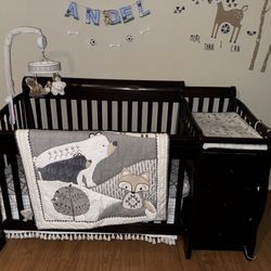 Baby Crib And Cover And Sheets