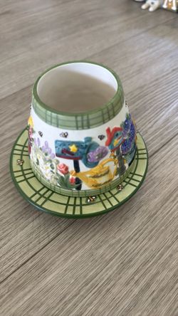 🕯️ Vintage Yankee Candle Mini Shade & Plate Set – Birdhouse & Beehive