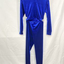 Blue Sweatsuit Women’s Size Small Pants Hoodie Velour Set Day & Night Sweat Suit