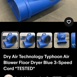 dry Air technologies blower 4hp 3speed