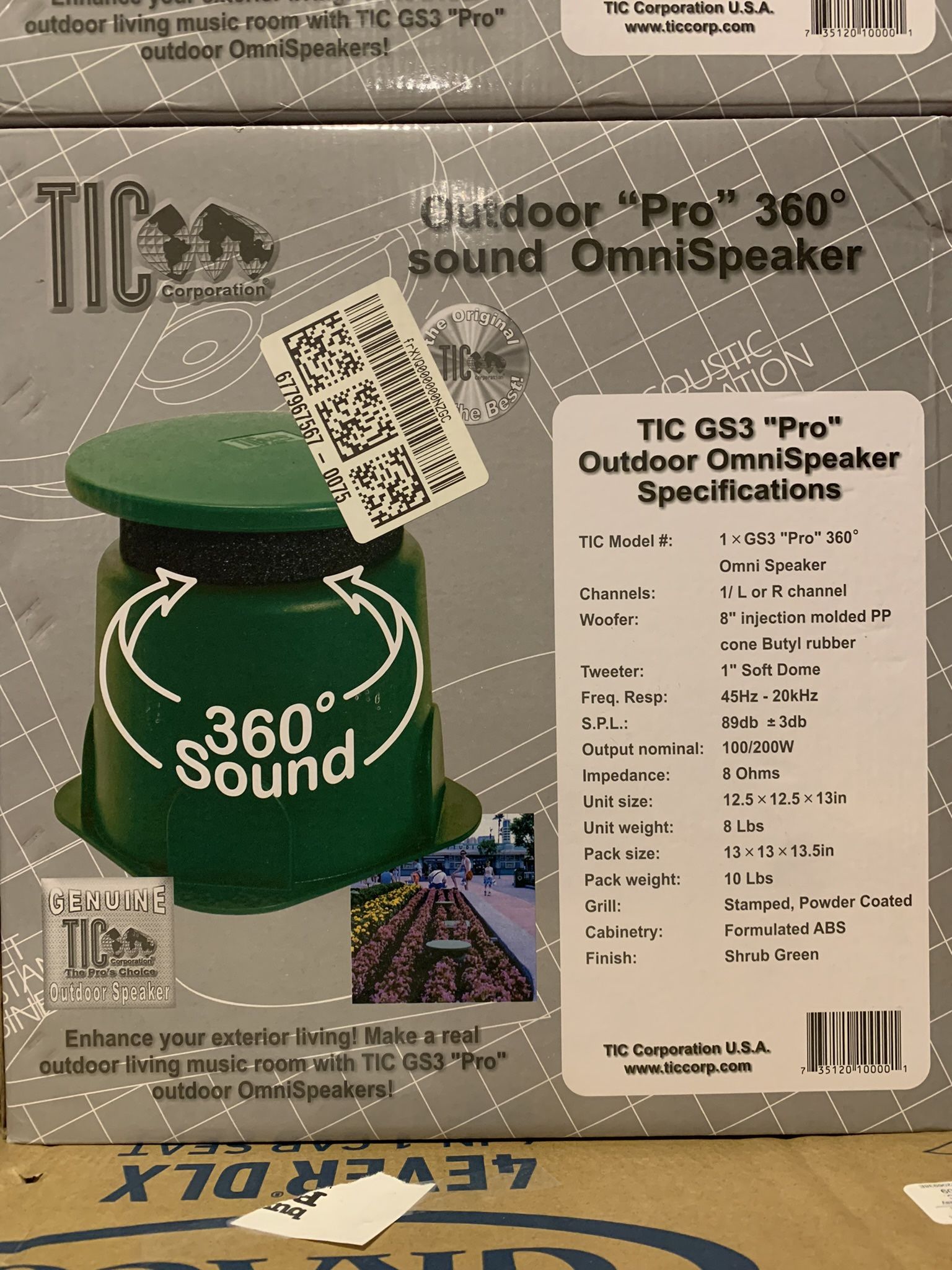 TIC GS3 8" Outdoor Weather-Resistant Omnidirectional In-Ground Speaker(Single)