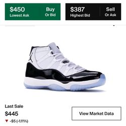 AIR JORDAN 11 CONCORD Size 12