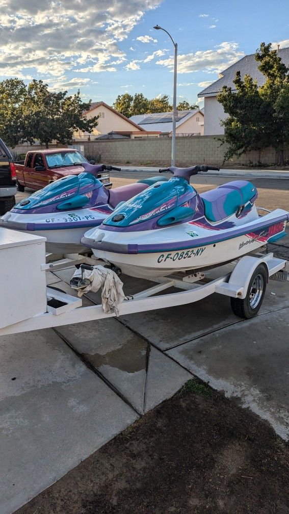 2" Yamaha Wave Adventures 2"Three Seaters1100cc And Trailer. Excellent Condition Had Them Detailed 🤑💰🤑💰🤑