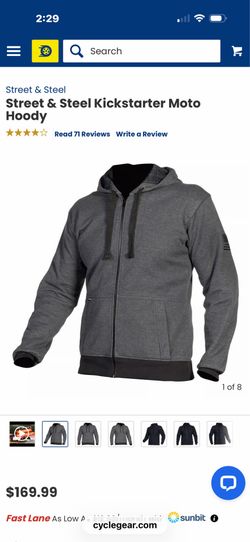 2XL Street and Steel Kickstarter Motorcycle hoodie with tags on