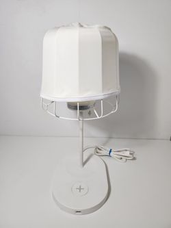 Table lamp with Wireless Charging, USB Port + LED Bulb