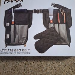 NEW Parini Ultimate BBQ Belt w/ Accessories and Tools Grill Master Belt-BLACK