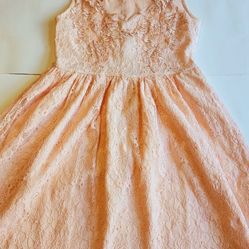 Girls Dress Embroidered Formal/Special Ocassion Long Flowing Size S/ Pink Blush