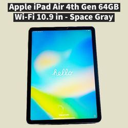 Apple iPad Air 4th Gen 64GB Wi-Fi 10.9 in - Space Gray - Cracked - Functional, Read Desc.