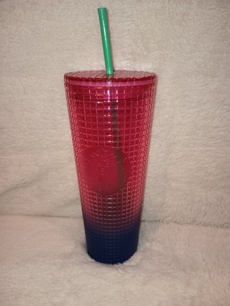 Starbucks Tumbler Summer 2022 Summer Pink Blue Fade Cup 24oz Venti