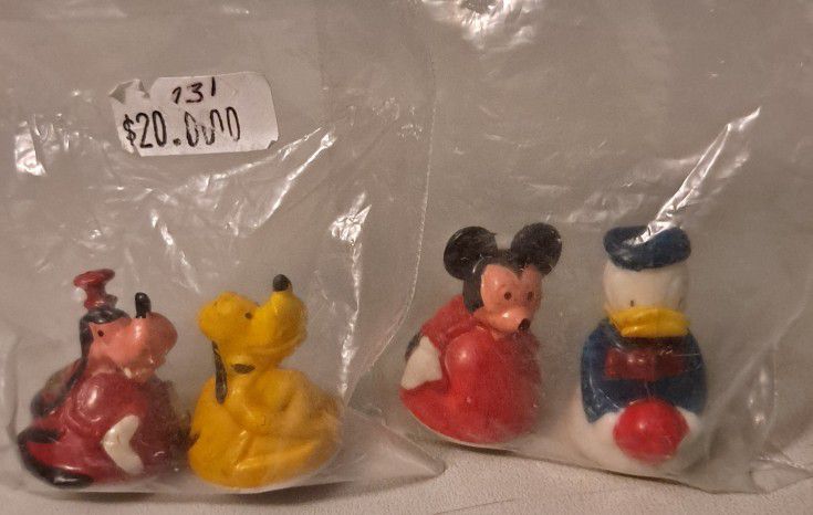 1960's Vintage Walt Disney set of 4 rolykins characters
