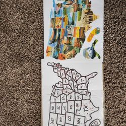 USA sticker travel map