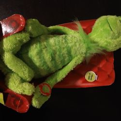 The Grinch Heart Glows Plush Toy Animated Doll Talking Talks Light up Dr Seuss