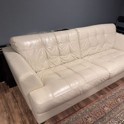 While Leather XL Sofa + Loveseat Set