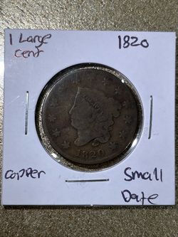 1820 US Large Cent Copper Small Date