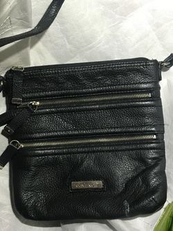 authentic Calvin Klein multi-zipper pebble-texture crossbody bag
