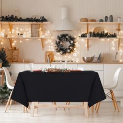 5 Pack Rectangle Polyester Tablecloth 70 x 120 Inch Stain-Resistant Washable Heavy-Duty