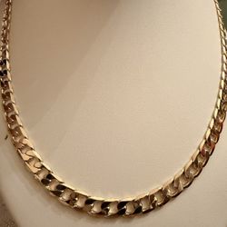 14K gold-plated Miami Cuban curb link chain necklace