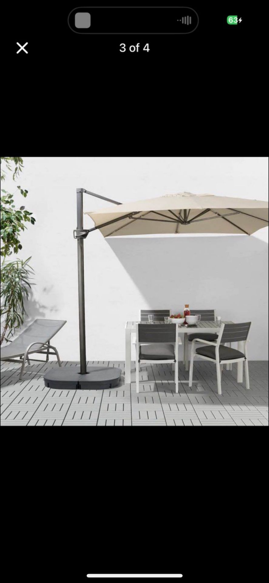 IKEA Large Outdoor Umbrella And Base