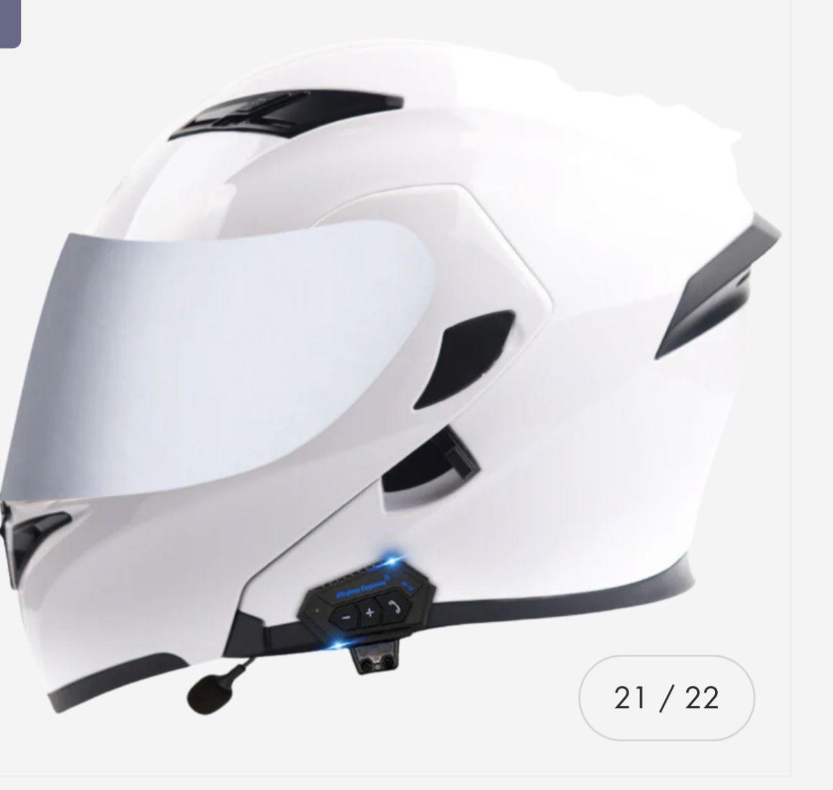 White modular Motorcycle Helmet 