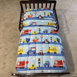 Dark Brown Wood Toddler Bed