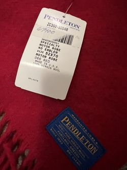 Red Pendleton Wool driving blanket.