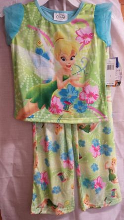 Disney fairies 2 piece size 6 girls sleepwear
