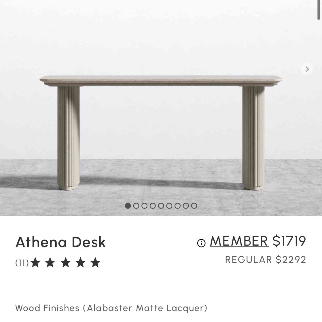 Rove Concepts Athena Desk White Carrara Marble With Alabaster Matte Wood Finish Base