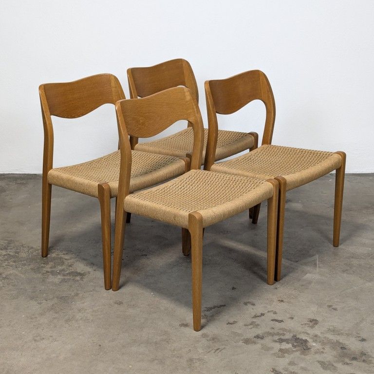 Vintage Mid Century Modern Oak Moller, Model 71, Dining Chairs, c1960s