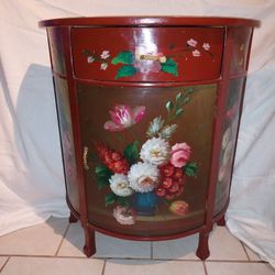 Antique Demilune Console Cabinet $75.00