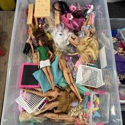 Bunch Of Barbies With A Bunch Of Accessories 