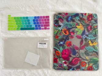 NEW MacBook Pro 16” Case Bundle A2141 (2019/2020) – Floral Case + Keyboard Cover + Screen Protectors